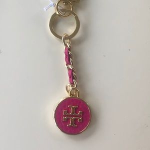Tory Burch Mercer Leather Inlay Key Fob